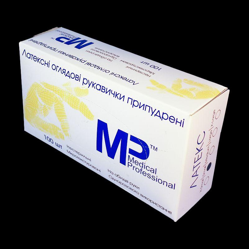 MEDICAL PROFESSIONAL®, Латексні оглядові рукавички припудрені L